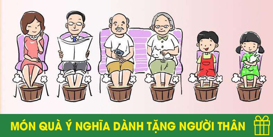 cả nhà ngâm chân